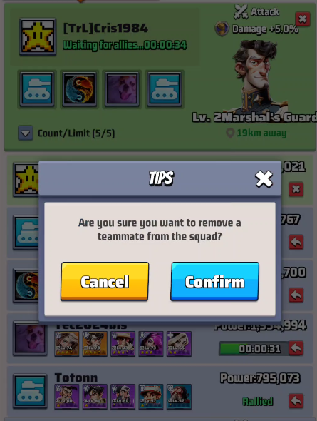 Rally remove someone
