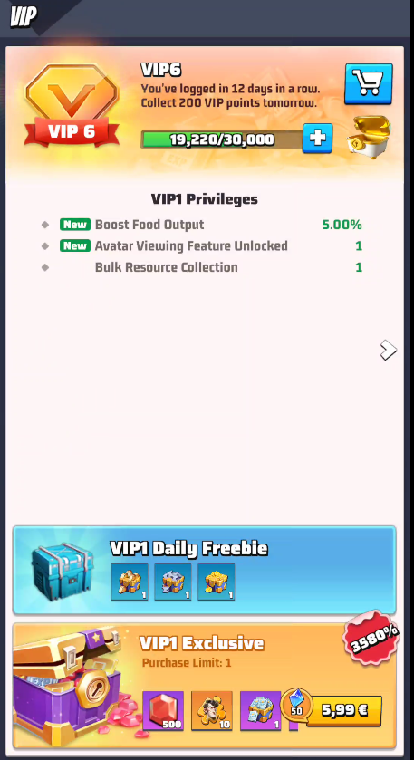 VIP 1 Privileges