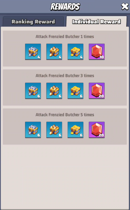 Mutant Bulldog event - Individual Rewards