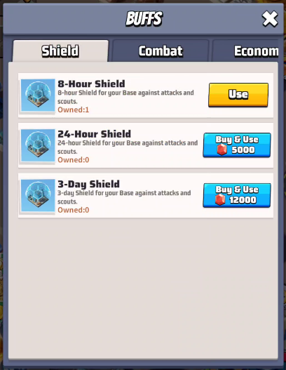 Headquarters Buffs: Shield
