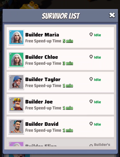 Builder's Hut Survivors with better bonus