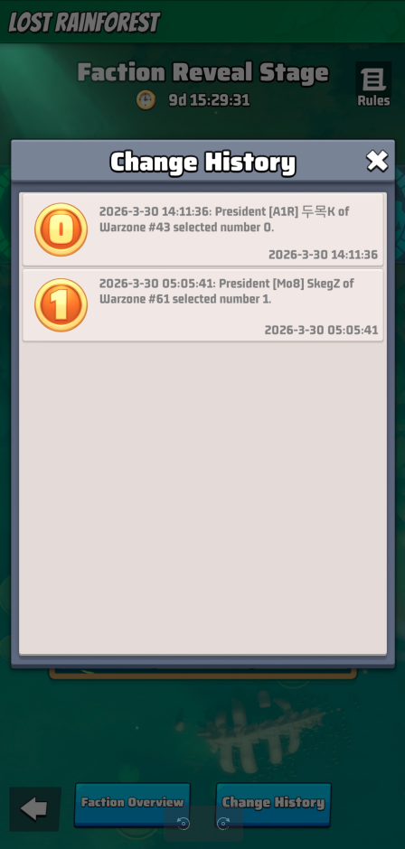 Season 6 Pre-Season  - Faction Awards - Faction Reveal Stage - Change History