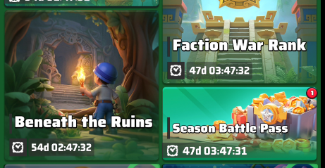 Season 6 Week 1 mission tiles Beneath the Ruins