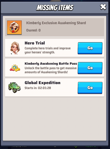Kimberly's Awakening missing items