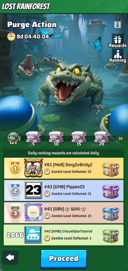 Purge Action event page